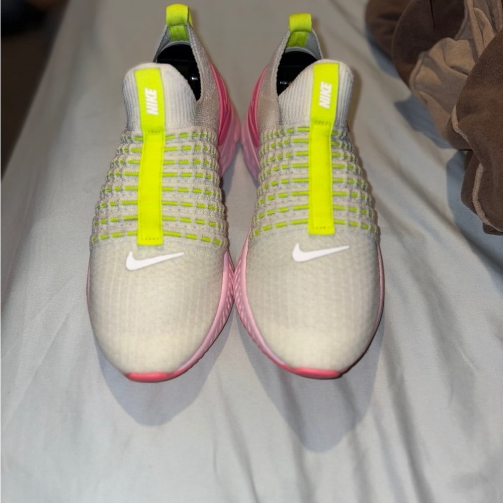 Nike Flyknit Shoes with Neon Yellow and Pink